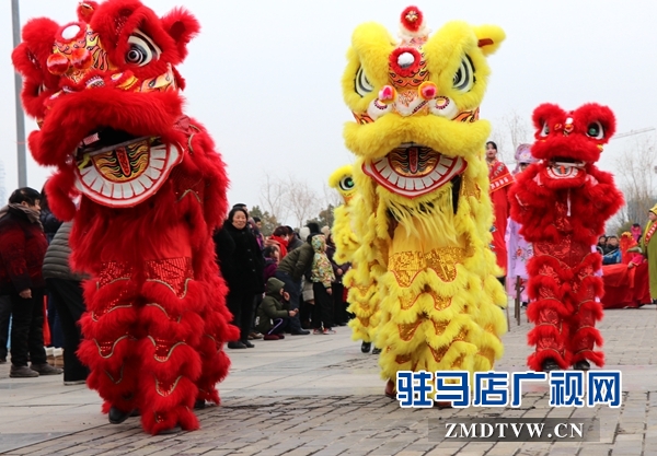 舞龍、耍獅、扭秧歌 駐馬店民間藝術(shù)展演吸引數(shù)千市民圍觀