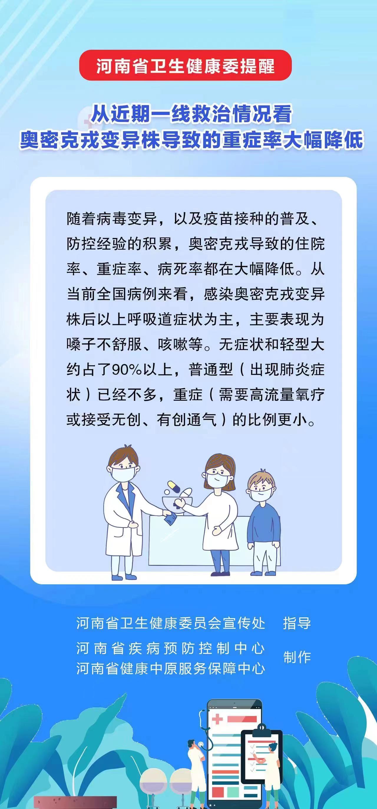 從近期一線救治情況看，奧密克戎變異株導致的重癥率大幅降低