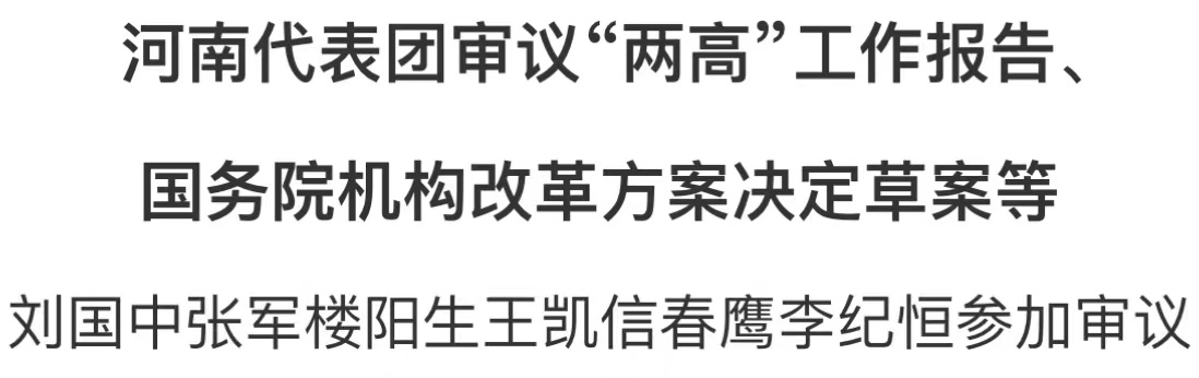 河南代表團審議“兩高”工作報告、國務(wù)院機構(gòu)改革方案決定草案等