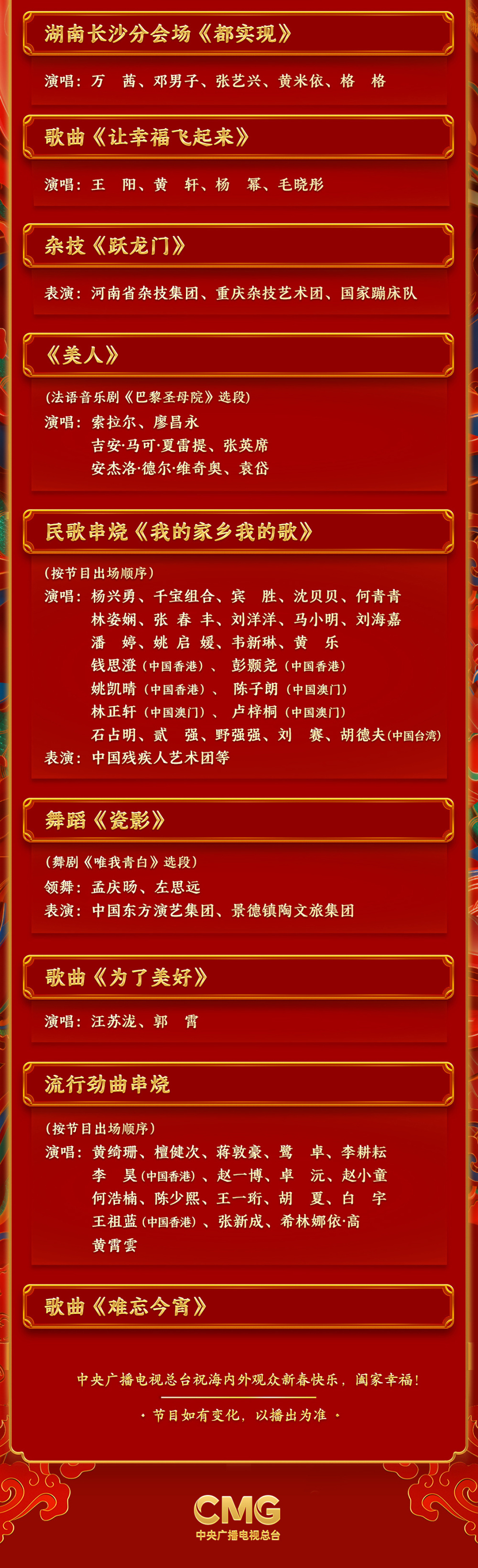 期待！中央廣播電視總臺《2024年春節(jié)聯(lián)歡晚會》節(jié)目單發(fā)布